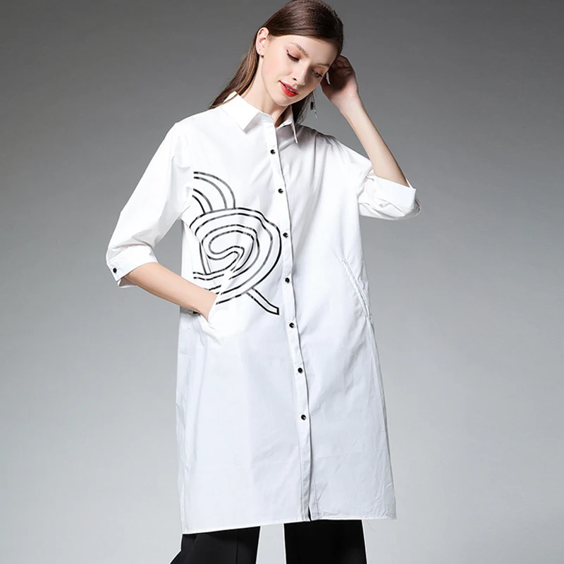 Plus size womenns casual loose blouse Fashion shows youth painting shirts Mid sleeve Elegant long shirt Spring new Large size
Plus size womenns casual loose blouse Fashion shows youth painting shirts Mid sleeve Elegant long shirt Spring new Large size