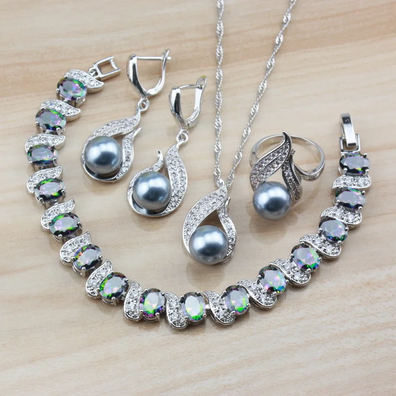 Exclusive Rainbow Cubic Zirconia And Natural Gray Pearl Trendy Party Jewelry Sets 925 Sterling Silver For Women Costume Gift
Exclusive Rainbow Cubic Zirconia And Natural Gray Pearl Trendy Party Jewelry Sets 925 Sterling Silver For Women Costume Gift