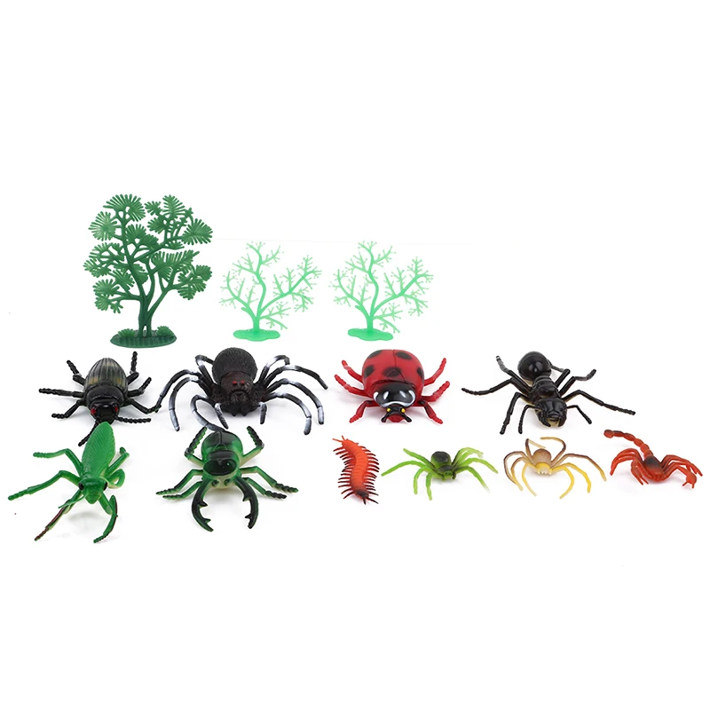 

New Simulation Insect Animal Model Figure Dragonfly Beetle Spider Grasshopper Centipede Cockroach Cricket Figurine Children Toys