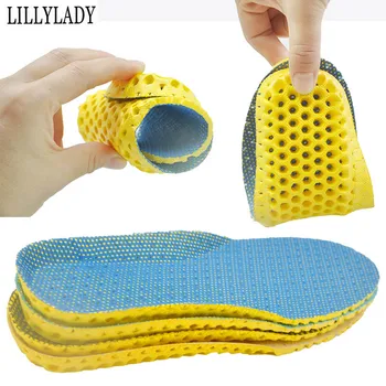 1 Pair Memory Foam Insoles For Shoes Sole Mesh HI-POLY Deodorant Breathable Cushion Running Insoles Man Women Orthopedic Pad