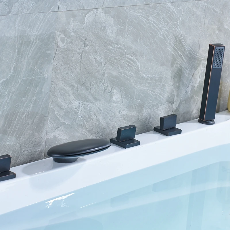 Newly Arrival Round Waterfall Spout Oil Rubbed Bronze Bathtub Shower Faucet Mixer Tap 
Newly Arrival Round Waterfall Spout Oil Rubbed Bronze Bathtub Shower Faucet Mixer Tap