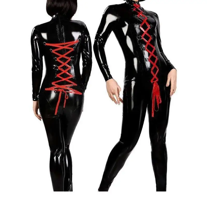 Dream Vine Sexy Faux Leather Zentai Catsuit Smooth Wetlook Jumpsuit Lace Up Elastic Black PU Full Bodysuit Playsuit Clubwear
Dream Vine Sexy Faux Leather Zentai Catsuit Smooth Wetlook Jumpsuit Lace Up Elastic Black PU Full Bodysuit Playsuit Clubwear