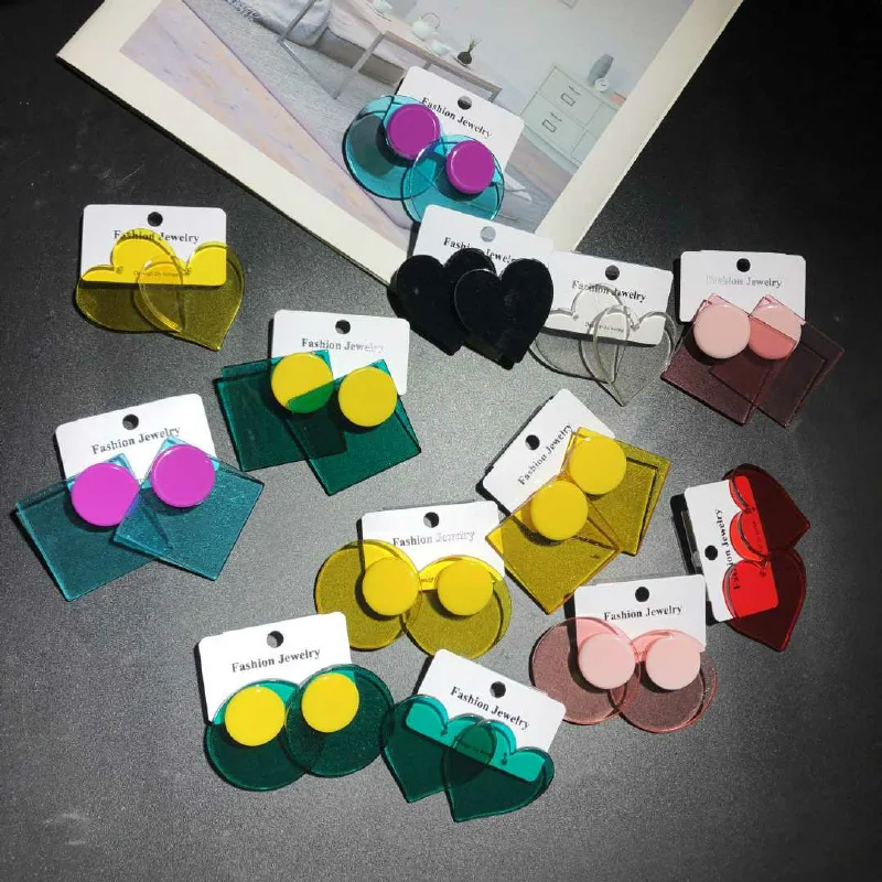 New Japanese Korean Stlye Harajuku Transparent Multicolor Love Round Triangle Square Geometric Acrylic Stud Earrings For Women
New Japanese Korean Stlye Harajuku Transparent Multicolor Love Round Triangle Square Geometric Acrylic Stud Earrings For Women
