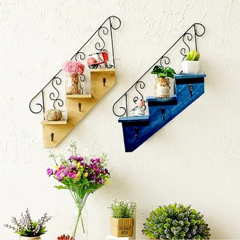Creative Stair Shape Storage Rack Wood Storage Shelf Iron Hook Storage Holder For Living Room Bathroom Wall Decoration
Creative Stair Shape Storage Rack Wood Storage Shelf Iron Hook Storage Holder For Living Room Bathroom Wall Decoration