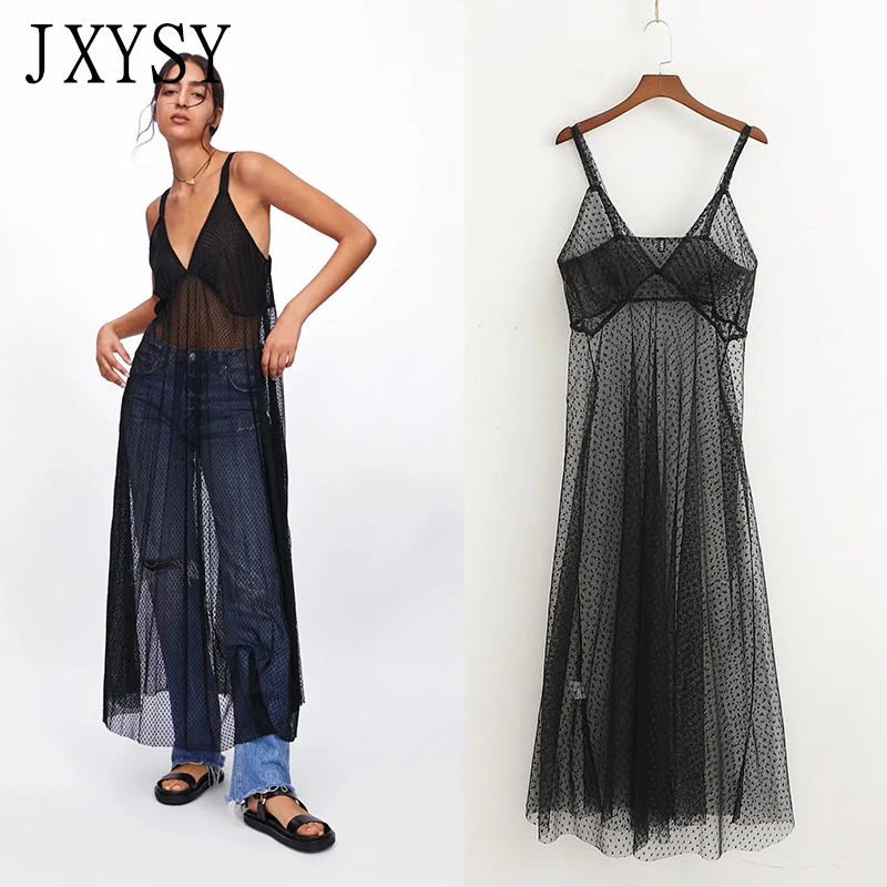 JXYSY 2019 spring summer dress women vestidos england style straight Mesh sling Transparent vestidos fiesta party dress
JXYSY 2019 spring summer dress women vestidos england style straight Mesh sling Transparent vestidos fiesta party dress