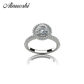 AINOUSHI Romantic Wedding Halo Ring 925 Sterling Silver Bague 0.63 Carat Round Cut SONA Ring Women Anniversary Engagement Bijou
AINOUSHI Romantic Wedding Halo Ring 925 Sterling Silver Bague 0.63 Carat Round Cut SONA Ring Women Anniversary Engagement Bijou