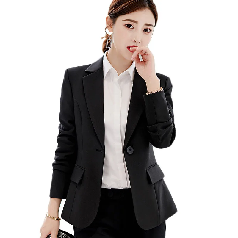 2019New Women's Spring Autumn Blazers Jackets Fashion Single Button Black Blazer Female Tops Elegant Office Lady Suit Coat AA686
2019New Women's Spring Autumn Blazers Jackets Fashion Single Button Black Blazer Female Tops Elegant Office Lady Suit Coat AA686