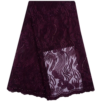 African Fabric Dress With Stones For Nigerian Women Party & Wedding Embroidery French Tulle Net Lace Dress With Rhinestones1096B 
African Fabric Dress With Stones For Nigerian Women Party & Wedding Embroidery French Tulle Net Lace Dress With Rhinestones1096B