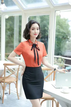Summer Elegant Orange Formal 2 Piece With Tops And Skirt Office Ladies Blouses & Shirts Skirt Sets Plus Size Uniform Styles
Summer Elegant Orange Formal 2 Piece With Tops And Skirt Office Ladies Blouses & Shirts Skirt Sets Plus Size Uniform Styles