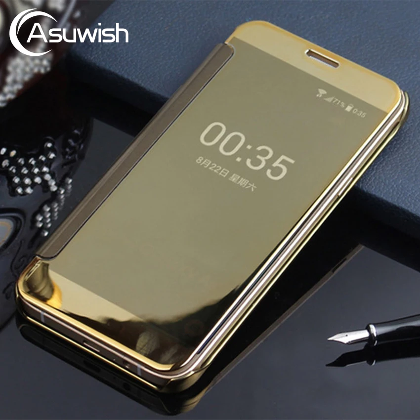 Зеркальный Чехол книжка для телефона Samsung Galaxy J5 2015 J3 2016 J 5 3 SM J320 J320FN J500 J500F J500FN J320F
