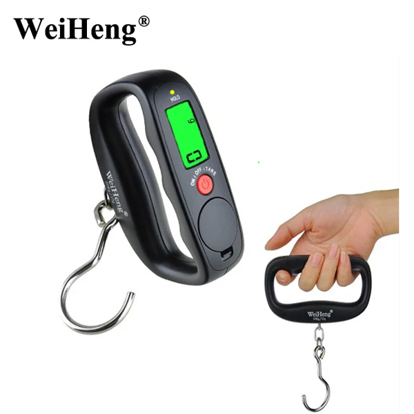 

WeiHeng 50Kg/10g Digital Hanging Hook Scales hand Portable Electronic Luggage Scale Travel Fishing Balance Weight scale