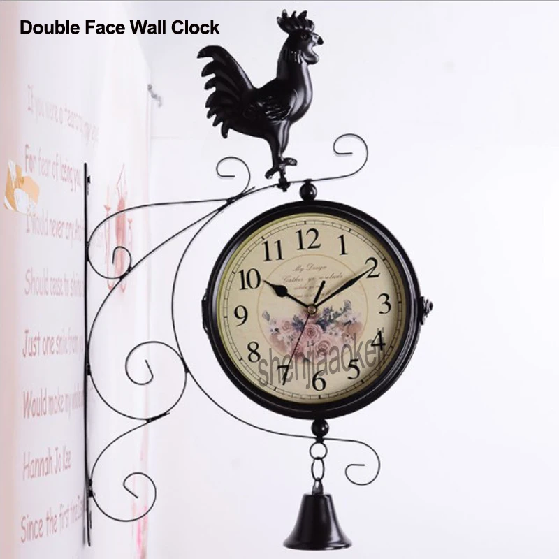 American-Style Double-sided Wall Clock for Home Decor Living Room Wall Clock creative Vintage Garden Iron Rooster Crafts Clocks
American-Style Double-sided Wall Clock for Home Decor Living Room Wall Clock creative Vintage Garden Iron Rooster Crafts Clocks