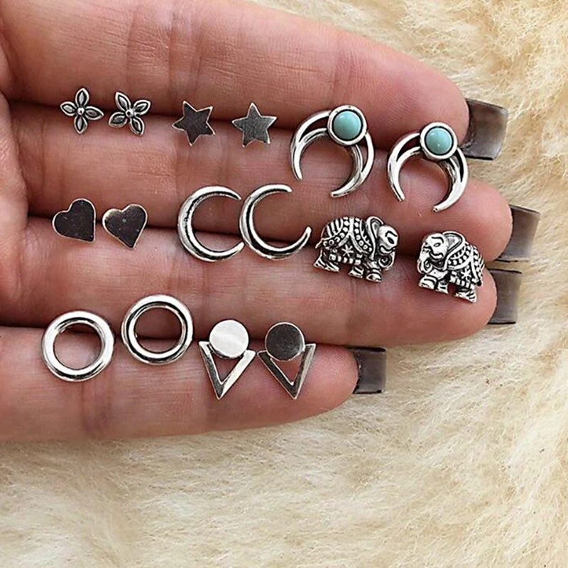 XIYANIKE 5 Pairs Bohemian Opal Stud Earrings Set for Women Fashion Peace Symbol Earrings Statement Boucle D'oreille Brinco E66
XIYANIKE 5 Pairs Bohemian Opal Stud Earrings Set for Women Fashion Peace Symbol Earrings Statement Boucle D'oreille Brinco E66