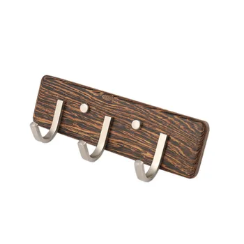 Wall Robe Hook 3 Towel Coat Hook Clothes Wood Hanger Home Bedroom Modern Style