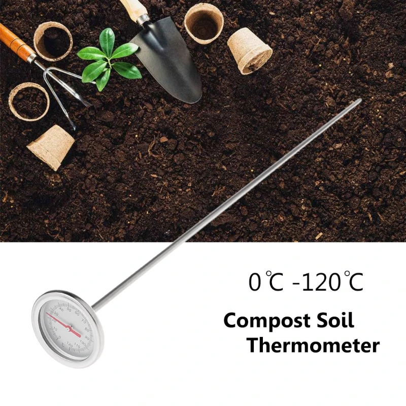 50cm Premium Stainless Steel Compost Soil Thermometer Garden Backyard Temperature 0-120
50cm Premium Stainless Steel Compost Soil Thermometer Garden Backyard Temperature 0-120