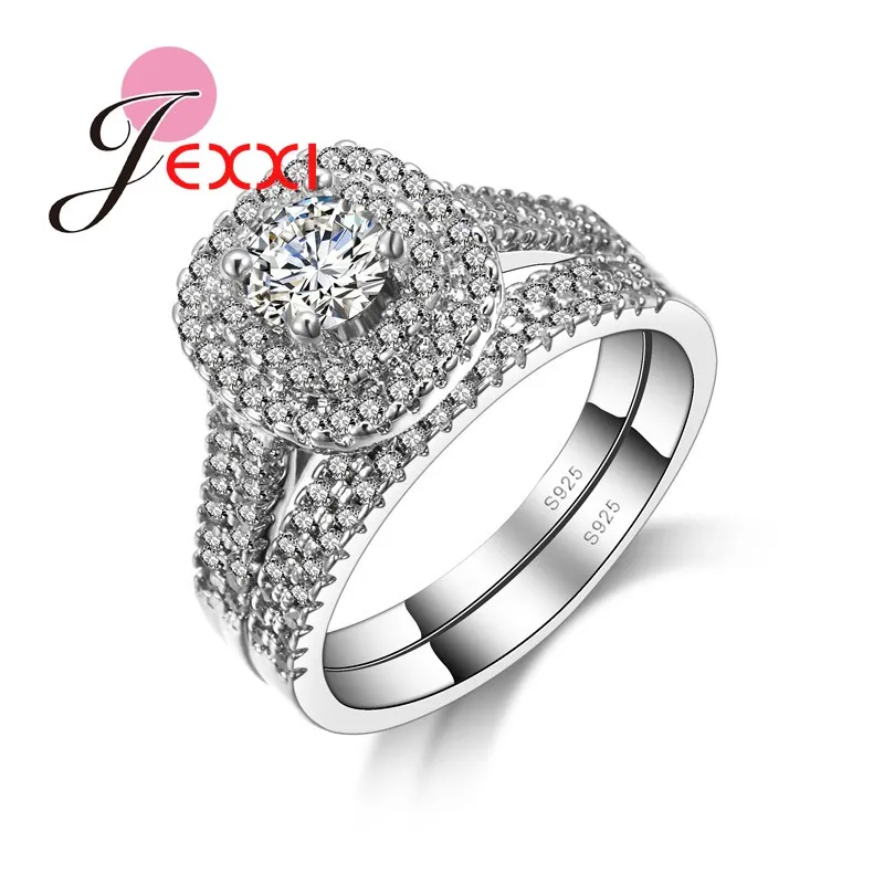 Full Clear Crystal Engagement Ring Sets For Female Fashion Jewelry Sterling Silver 925 Bridal Wedding Rings Set Women
Full Clear Crystal Engagement Ring Sets For Female Fashion Jewelry Sterling Silver 925 Bridal Wedding Rings Set Women