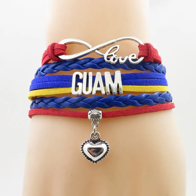 infinity love guam Bracelet heart Charm guam national flag handmade navy blue leather bracelets & bangles for woman and man
infinity love guam Bracelet heart Charm guam national flag handmade navy blue leather bracelets & bangles for woman and man