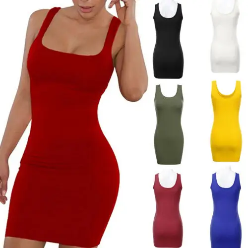 Fashion Women Ladies Solid Sexy Casual Sleeveless Skinny Slim Bodycon Short Mini Summer Mini Dress
Fashion Women Ladies Solid Sexy Casual Sleeveless Skinny Slim Bodycon Short Mini Summer Mini Dress