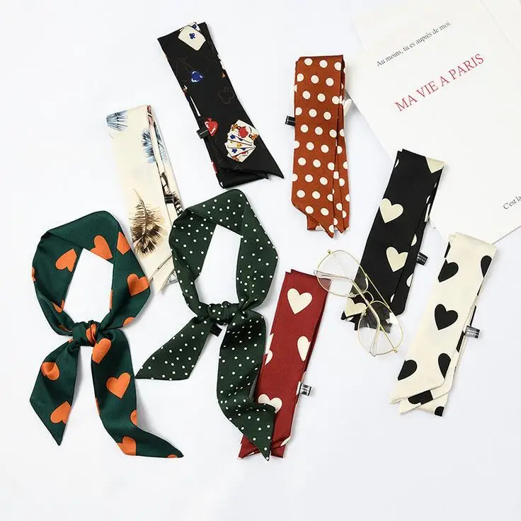 yishine New Scarf Hearts Dot Pattern Women Silk Scarf Fashion Head Scarf Small Tie Handle Bag Ribbons Small Long Scarves
yishine New Scarf Hearts Dot Pattern Women Silk Scarf Fashion Head Scarf Small Tie Handle Bag Ribbons Small Long Scarves