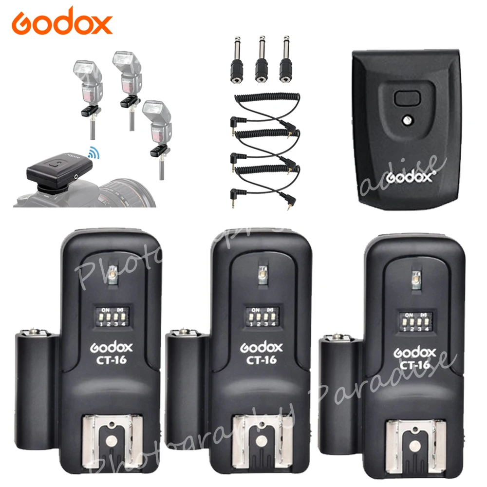Godox CT-16 16 Channels Wireless Radio Flash Trigger Transmitter + Receiver Set for Canon Nikon Olympus Pentax Studio DSLR Flash
Godox CT-16 16 Channels Wireless Radio Flash Trigger Transmitter + Receiver Set for Canon Nikon Olympus Pentax Studio DSLR Flash