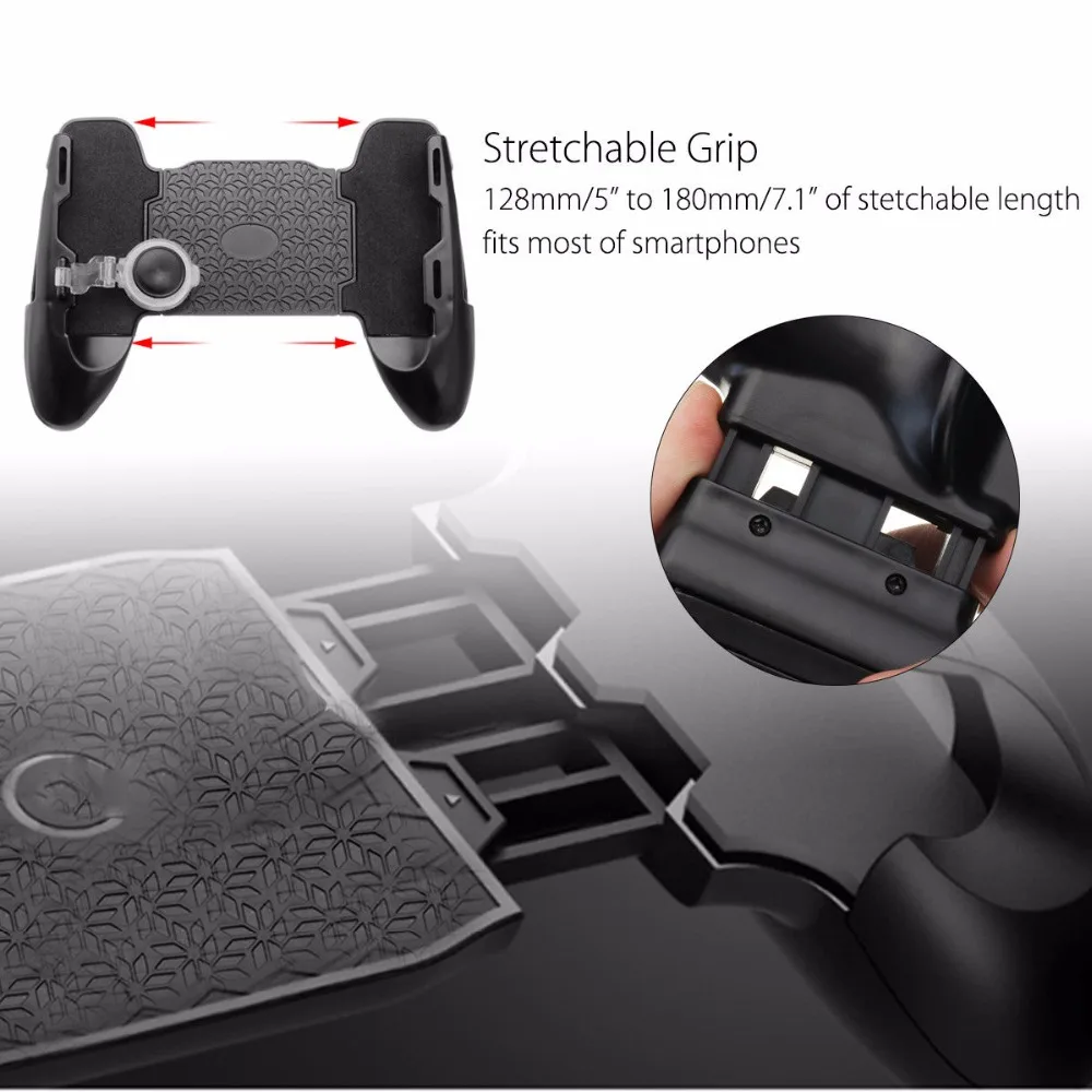 4 in 1 Free Fire PUBG Mobile Controller Gamepad Trigger Button Aim Buttons Smartphone Games L1 R1 Shooter Gamepads For iPhone