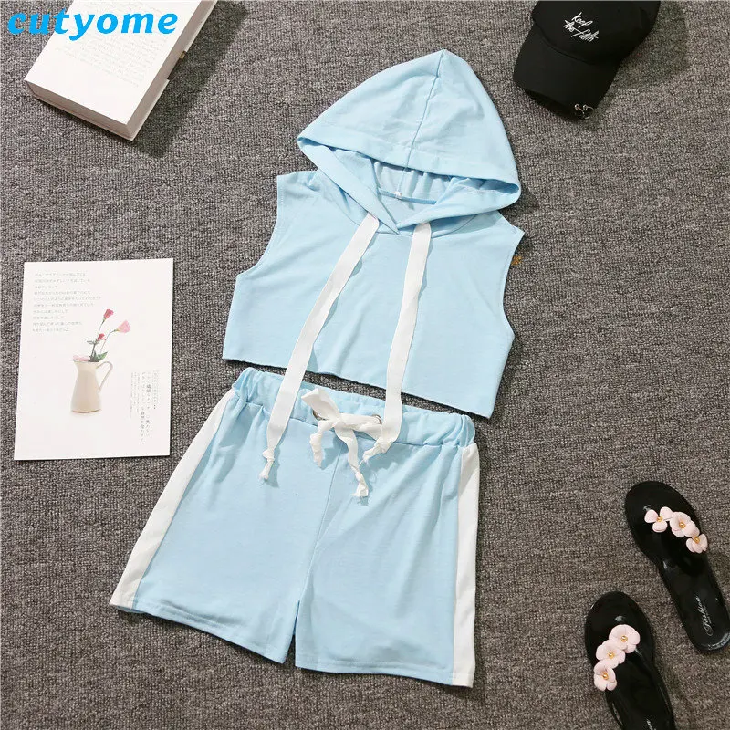 Mommy And Me Summer Sport Mathing Clothing Set Sleeveless Hooded tshirt+Cotton Skirt For Family Mother Daughter Clothes Outfits (15)