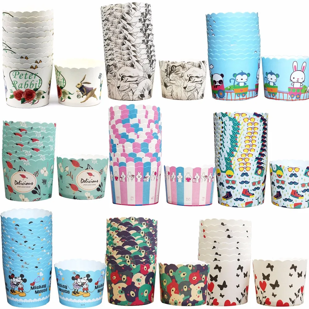 50pcs Cute animal Kitty Butterfly Rabbits Bear Muffin Cupcake Paper Cups for wedding birthday Party Decoration Disposable Tools
50pcs Cute animal Kitty Butterfly Rabbits Bear Muffin Cupcake Paper Cups for wedding birthday Party Decoration Disposable Tools
