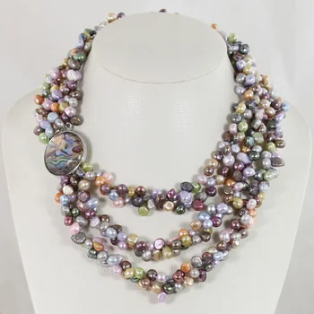 Multicolor Bridesmaid Gift Pearl Necklace Handmade 3 Rows Freshwater Pearls Beaded Necklace QW659
Multicolor Bridesmaid Gift Pearl Necklace Handmade 3 Rows Freshwater Pearls Beaded Necklace QW659