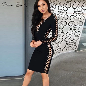 Deer Lady 2017 New Fashion Autumn Bandage Dress New Arrivals Black Women's Bandage Long Sleeve Dress Bodycon Lace Up Dress Party
Deer Lady 2017 New Fashion Autumn Bandage Dress New Arrivals Black Women's Bandage Long Sleeve Dress Bodycon Lace Up Dress Party