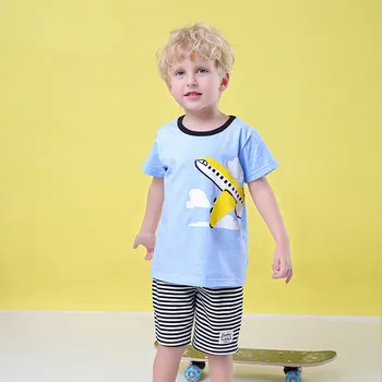 Print Cartoon Plane Summer Suit for Little Boys Tiny Cotty Children Clothes 5 Y Kids Boys Short T-shirt and Striped Shorts Sets
Print Cartoon Plane Summer Suit for Little Boys Tiny Cotty Children Clothes 5 Y Kids Boys Short T-shirt and Striped Shorts Sets
