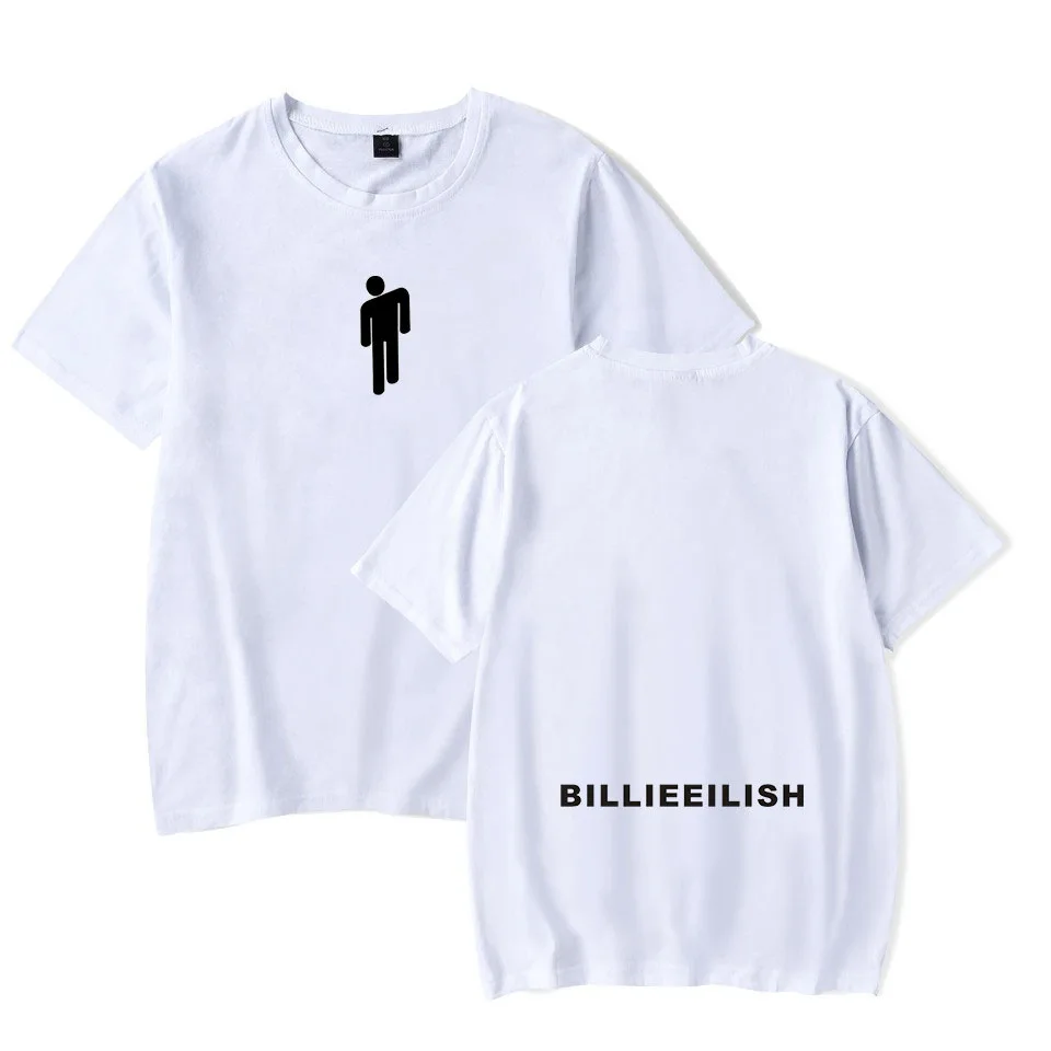 Billie Eilish/уличная футболка в стиле хип хоп Harajuku Повседневная с круглым вырезом и