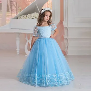 Blue Flower Girl Dresses for Wedding Ball Gown Kids Pageant Gowns Tulle Vestidos Custom Made Size
Blue Flower Girl Dresses for Wedding Ball Gown Kids Pageant Gowns Tulle Vestidos Custom Made Size