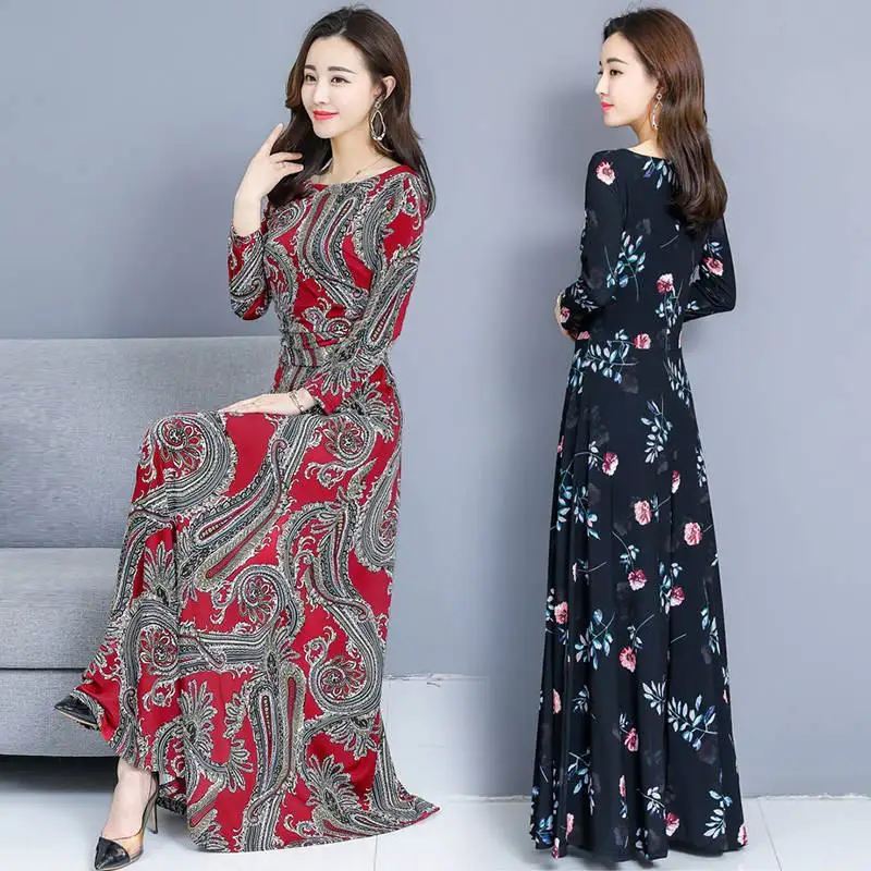 2019 Spring Autumn Women Boho Floral Print Plus Size 4XL Long Dress Female Elegant Vintage Big Swing Maxi Dresses Vestidos R01
2019 Spring Autumn Women Boho Floral Print Plus Size 4XL Long Dress Female Elegant Vintage Big Swing Maxi Dresses Vestidos R01