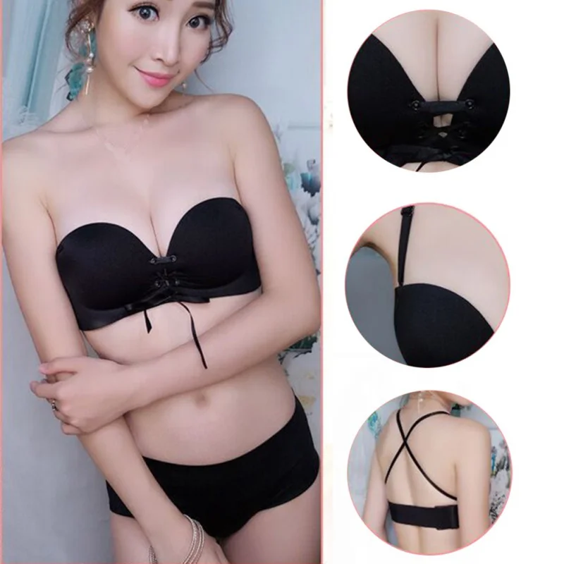 Sexy Women Invisible Bra Seamless Backless Removable Shoulder Strap Stretch Bra Push Up Underwear Female Bra New 3
