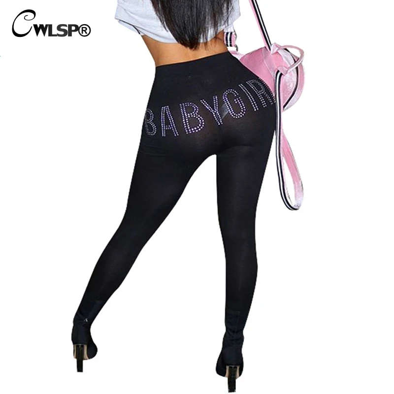 CWLSP Drill Bling Black Fitness Pants Letter Baby Girl Fashion Elastic Waist Female Pencil Legging Women Slim Trousers QZ2553
CWLSP Drill Bling Black Fitness Pants Letter Baby Girl Fashion Elastic Waist Female Pencil Legging Women Slim Trousers QZ2553