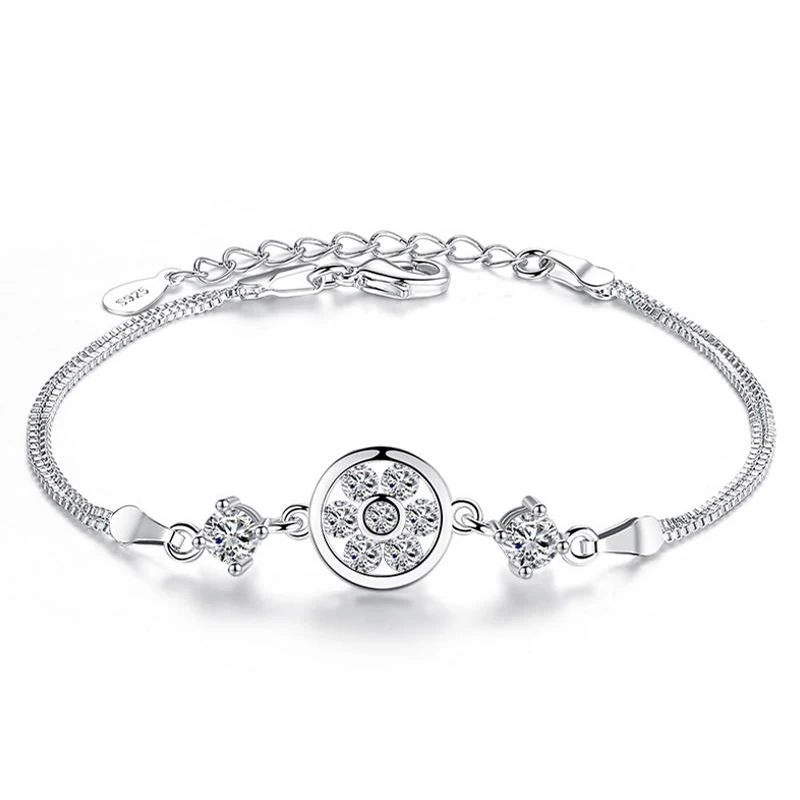 Fashion Bracelets For Women Real 925 Sterling Silver Bracelet Clear CZ Original Charm Bracelet sterling-silver-jewelry SY394
Fashion Bracelets For Women Real 925 Sterling Silver Bracelet Clear CZ Original Charm Bracelet sterling-silver-jewelry SY394