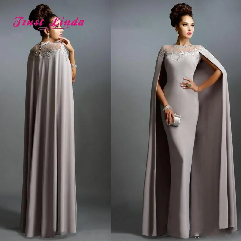 Elegant Plus Size Mother Of The Bride Dresses Illusion Neck Floor Length Mother Of Bride Evening Long Dresses With Cape
Elegant Plus Size Mother Of The Bride Dresses Illusion Neck Floor Length Mother Of Bride Evening Long Dresses With Cape