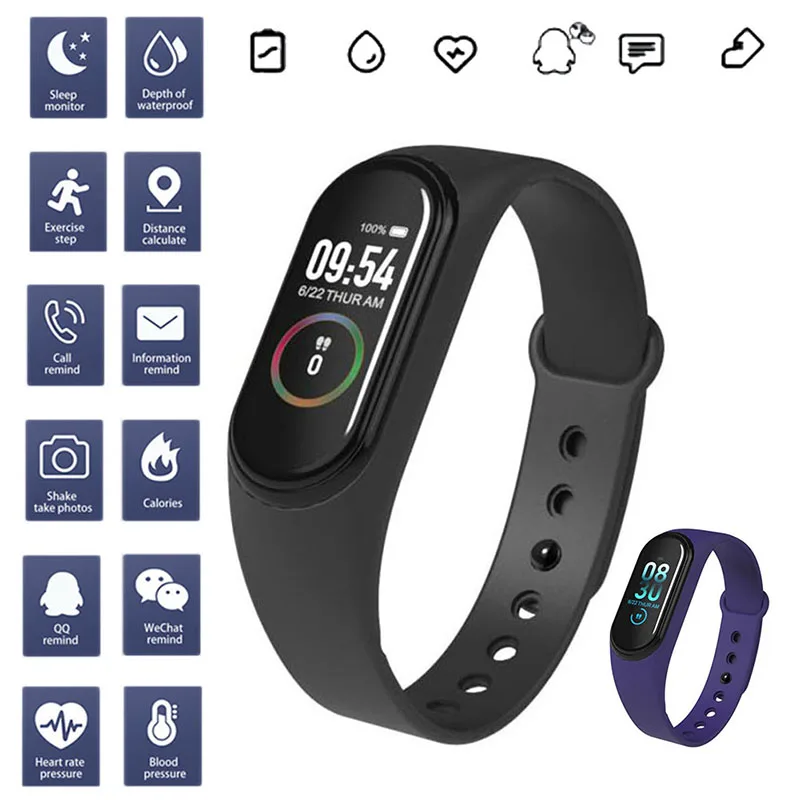 M4 Sport Smart Bracelet Wristband Heart Rate Blood Pressure Monitor IP68 Waterproof USB Charging With Box
M4 Sport Smart Bracelet Wristband Heart Rate Blood Pressure Monitor IP68 Waterproof USB Charging With Box