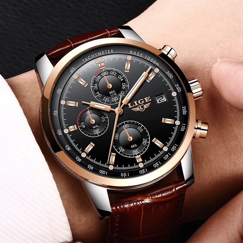 Relogio Masculino New LIGE Mens Watches Top Brand Luxury Leather Quartz Watch Men Military Sport waterproof Gold Watch Clock+Box
Relogio Masculino New LIGE Mens Watches Top Brand Luxury Leather Quartz Watch Men Military Sport waterproof Gold Watch Clock+Box