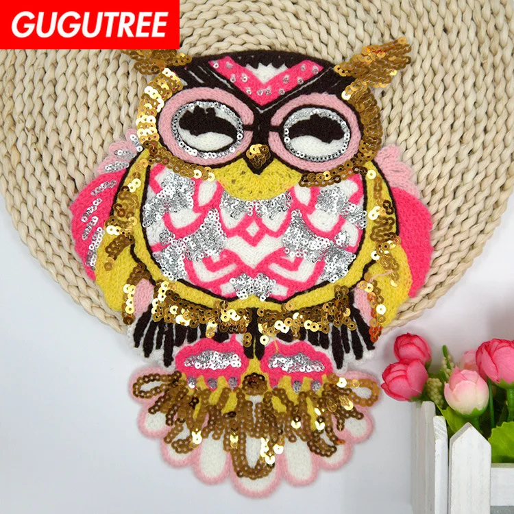GUGUTREE embroidery Sequins big owl patches animal cartoon patches badges applique patches for clothing XC-473
GUGUTREE embroidery Sequins big owl patches animal cartoon patches badges applique patches for clothing XC-473
