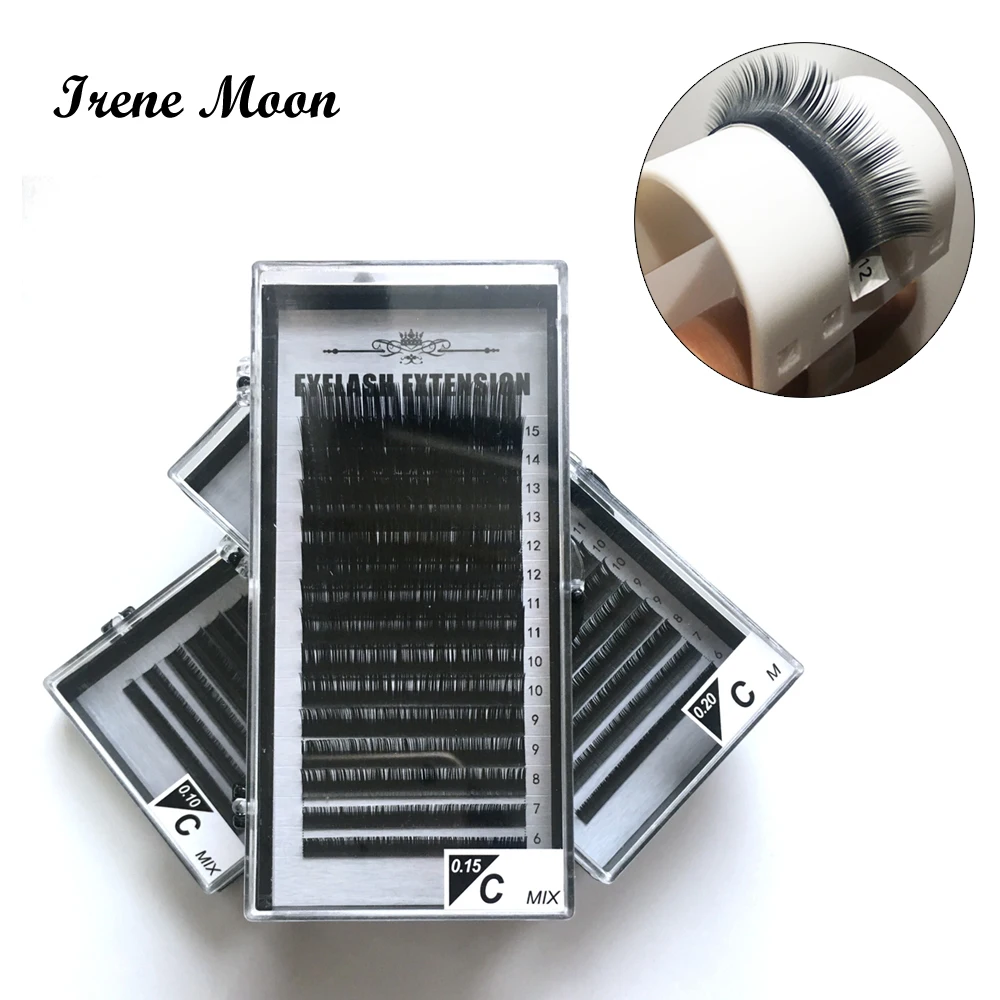 6~15mm Mixed Sizes Synthetic Mink Natural mink Individual Eyelash Extension 15rows/case High Quality Fake Eyelashes Cilios Cils