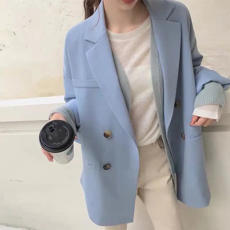 Korean Style Plus Size Spring Women's Blazer Suit Jacket Coat Casual Solid Color Double Breasted Coat OL Blazer Suit
Korean Style Plus Size Spring Women's Blazer Suit Jacket Coat Casual Solid Color Double Breasted Coat OL Blazer Suit
