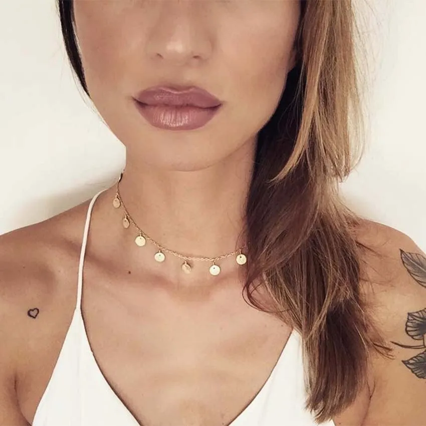 2017 New Women chocker gold Chain round coin choker Necklace Jewelry collana Kolye Bijoux Collares Mujer Collier Femme joyas
2017 New Women chocker gold Chain round coin choker Necklace Jewelry collana Kolye Bijoux Collares Mujer Collier Femme joyas