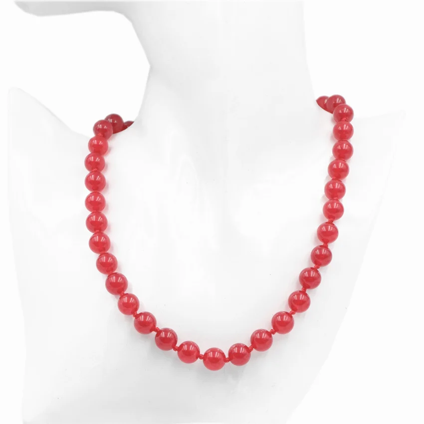 Фото Массивные женские короткие цепочки ожерелье Чокеры красные нефриты натуральный