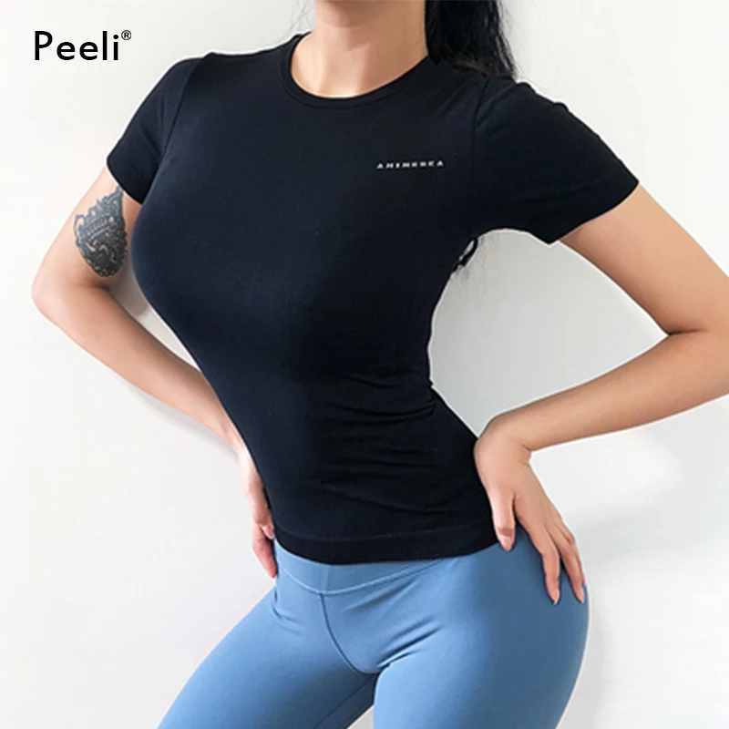 Peeli Women Yoga Top Seamless Sport T Shirts Fitness Clothes Short Sleeve Yoga Shirt Gym Top Running Active Wear Sport Top Femme
Peeli Women Yoga Top Seamless Sport T Shirts Fitness Clothes Short Sleeve Yoga Shirt Gym Top Running Active Wear Sport Top Femme