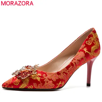 MORAZORA 2020 top quality pumps women shoes pointed toe spring summer shoes Chinese style elegant wedding shoes woman red
MORAZORA 2020 top quality pumps women shoes pointed toe spring summer shoes Chinese style elegant wedding shoes woman red