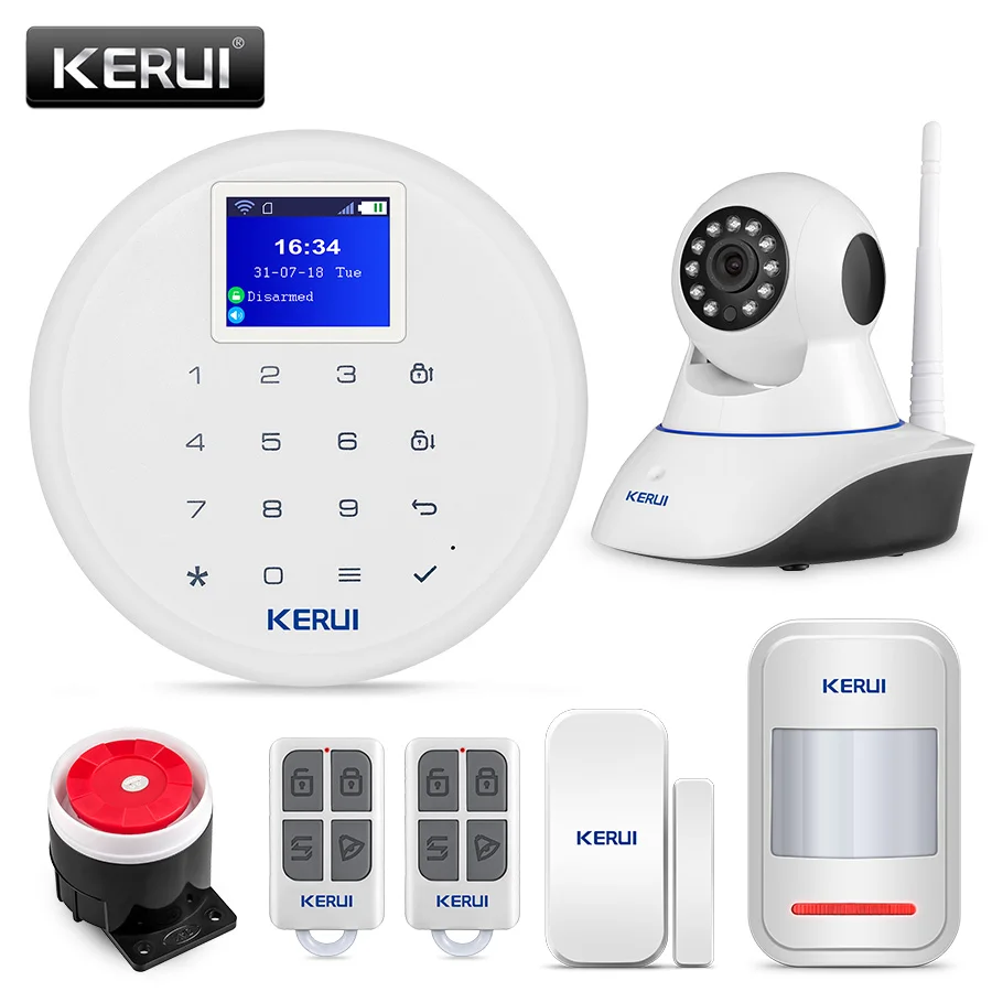 KERUI W17 GSM Wifi Wireless 433MHz Alarm Systems Home Burglar Security IOS Android APP Control Alarm Kits with 720P HD IP Camera
KERUI W17 GSM Wifi Wireless 433MHz Alarm Systems Home Burglar Security IOS Android APP Control Alarm Kits with 720P HD IP Camera