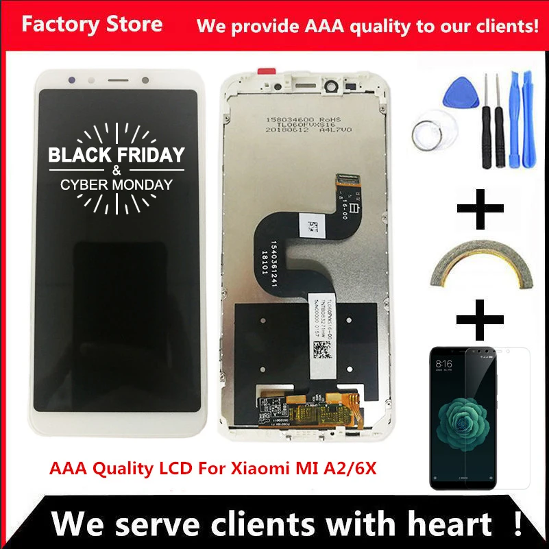 2160*1080 AAA Quality LCD With Frame For XiaoMi Mi A2 MIA2 LCD Display Screen Replacement For XiaoMi 6X LCD Digiziter Assembly
2160*1080 AAA Quality LCD With Frame For XiaoMi Mi A2 MIA2 LCD Display Screen Replacement For XiaoMi 6X LCD Digiziter Assembly