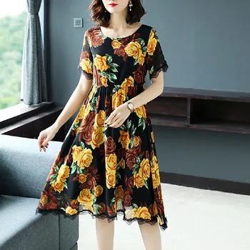 

Glamorous Black Mock-neck Knot Back Sheer Panel Dress 2019 Spring A Line Butterfly Sleeve Stand Collar Elegant Dresses