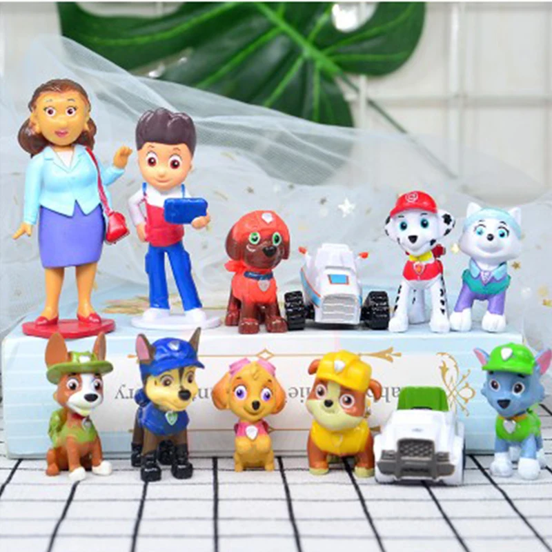 

12pcs Paw Patrol Patrulha Canina Anime Figure Puppy Patrol Patroling Canine PVC Action Figures Gifts Toys for Children D08